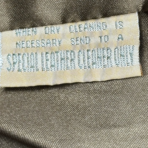 Rare Vintage Women's Leather Trench Barn Coat in Brown Size XL - Picture 10 of 12